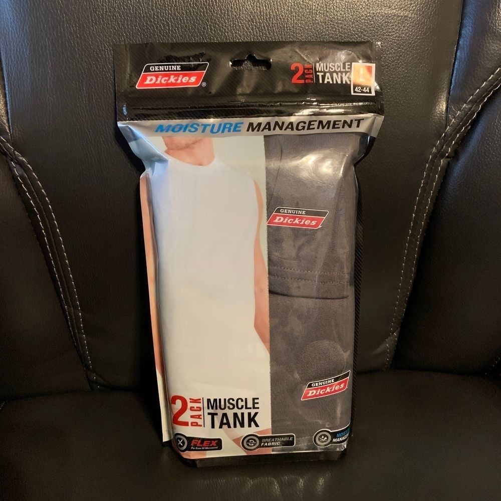 Dickies Men's Muscle Tank Top 2 Pack Gray